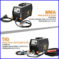 200A Cold Pulse TIG Welder 110V 220V ARC MMA HF TIG Digital IGBT Welding Machine