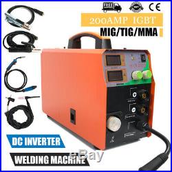 230V MIG Welder 200A MMA ARC TIG Welding Machine Gasless 3IN1 Inverter Welder