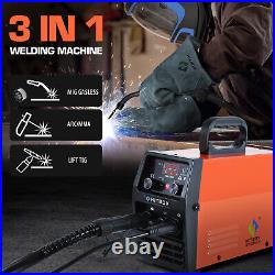 3 IN 1 MIG Welder Inverter 140AMP Gasless 110V 220V ARC TIG MIG Welding Machine