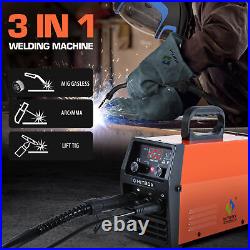 3 IN 1 MIG Welder Inverter 140AMP Gasless 110V 220V ARC TIG MIG Welding Machine