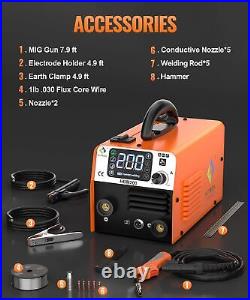 3IN1 110V Portable MIG Welder HITBOX ARC LIFT TIG MIG Gasless Welding Machine US