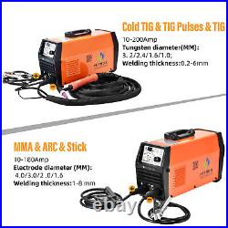 4 IN1 200A Cold Pulse TIG Welder 110V 220V ARC MMA TIG IGBT Welding Machine+Mask