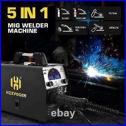 5 IN 1 MIG Welder 110V/220V Gas/Gasless TIG MMA Welding Machine LCD Display 200A