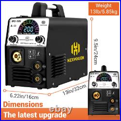 5 IN 1 MIG Welder 110V/220V Gas/Gasless TIG MMA Welding Machine LCD Display 200A