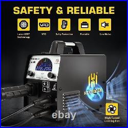 5 IN 1 MIG Welder 110V/220V Gas/Gasless TIG MMA Welding Machine LCD Display 200A