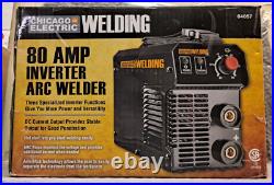 CHICAGO ELECTRIC 80 Amp Inverter Arc Welder 5ft Ground 5.5ft Welding Cable 64057