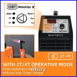 HITBOX 200A TIG Welder 110/220V 2IN1 ARC MMA IGBT Inverter 2T/4T Welding Machine