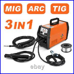 HITBOX 3 in1 MIG Welder Inverter 220V Lift TIG ARC Wire Gasless Welding Machine
