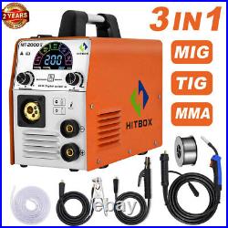 HITBOX 4 in 1 MIG Welder 200A 110V 220V Inverter Gas ARC TIG MIG Welding Machine
