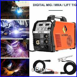 HITBOX MIG Welder 200AMP Gas Gasless MIG ARC Lift TIG Inverter Welding Machine