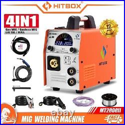 HITBOX MIG Welder DC 110V 220V Inverter Gasless/Gas MMA TIG Welding Machine USA