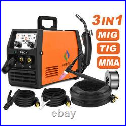 HITBOX MIG Welder Inverter 110V/220V TIG ARC Wire Gasless Welder with TIG Torch