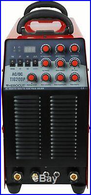 HeroCut Square Wave AC/DC TIG200P Pulse Aluminum Tig Welder 200 AMP Arc Weld Too