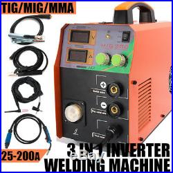 Inverter MIG Welder MMA TIG ARC 3IN1 200Amp Gas Wire Portable Welding Machine