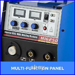 MIG Welder 250A MIG Flux Cored Stick Arc IGBT Inverter Welder 2-in-1 Combo 220V