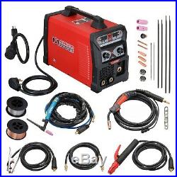 MTS-185, 185 Amp MIG Flux Cored Wire, TIG Torch, Stick Arc 3-IN-1 Combo Welder