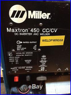 Miller Maxtron 450, CC/CV-DC Inverter Mig Arc welder welding source