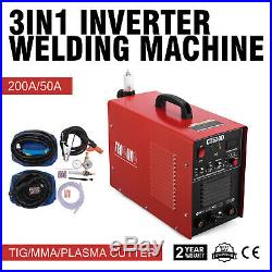 Plasma Cutter CT520D 50 A /200 A DC Inverter TIG ARC MMA 3 in 1 Welder 110/220V