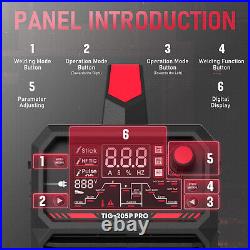 STICK/DC TIG/PULSE TIG 3 In 1, 205Amp 110&220V TIG Welder, 110&220V Dual Voltage