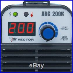 Schweißgerät Vector ARC 200K IGBT ARC MMA STICK Elektrode E-HAN INVERTER WELDER