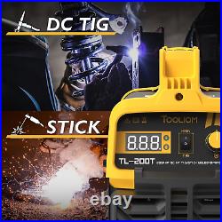 TOOLIOM 200A TIG Welder High Frequency TIG 110V/220V Dual Voltage Tig/Stick/Arc