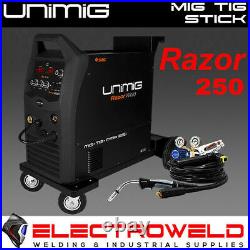 UNIMIG Razor 250 Compact Welder Mig Tig MMA Arc Razorweld Inverter KUMJR250K-SG