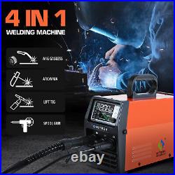 US 4 in 1 Gasless MIG Welder 110V/220V ARC Lift TIG IGBT Inverter Welding 140A