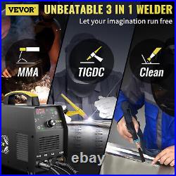 VEVOR HF TIG Welder 3 in 1 TIG ARC Clean Welding Machine 155Amp w IGBT Inverter
